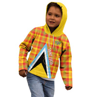 Saint Lucia Creole Day Kid Hoodie Bon Fete Jounen Kweyol Madras Pattern - Wonder Print Shop