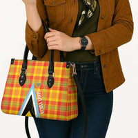Saint Lucia Creole Day Leather Bag Bon Fete Jounen Kweyol Madras Pattern - Wonder Print Shop