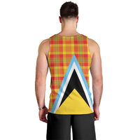 Saint Lucia Creole Day Men Tank Top Bon Fete Jounen Kweyol Madras Pattern - Wonder Print Shop