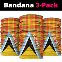 Saint Lucia Creole Day Neck Gaiter Bon Fete Jounen Kweyol Madras Pattern - Wonder Print Shop