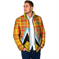 Saint Lucia Creole Day Padded Jacket Bon Fete Jounen Kweyol Madras Pattern - Wonder Print Shop