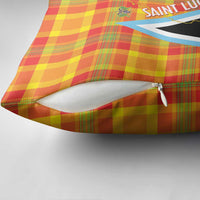 Saint Lucia Creole Day Pillow Cover Bon Fete Jounen Kweyol Madras Pattern - Wonder Print Shop