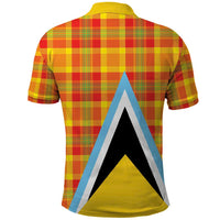 Saint Lucia Creole Day Polo Shirt Bon Fete Jounen Kweyol Madras Pattern - Wonder Print Shop