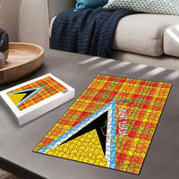 Saint Lucia Creole Day Puzzle Bon Fete Jounen Kweyol Madras Pattern - Wonder Print Shop