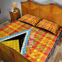 Saint Lucia Creole Day Quilt Bed Set Bon Fete Jounen Kweyol Madras Pattern - Wonder Print Shop