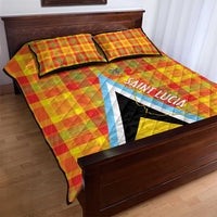 Saint Lucia Creole Day Quilt Bed Set Bon Fete Jounen Kweyol Madras Pattern - Wonder Print Shop