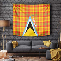 Saint Lucia Creole Day Tapestry Bon Fete Jounen Kweyol Madras Pattern - Wonder Print Shop