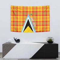 Saint Lucia Creole Day Tapestry Bon Fete Jounen Kweyol Madras Pattern - Wonder Print Shop