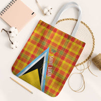 Saint Lucia Creole Day Tote Bag Bon Fete Jounen Kweyol Madras Pattern - Wonder Print Shop