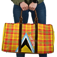 Saint Lucia Creole Day Travel Bag Bon Fete Jounen Kweyol Madras Pattern - Wonder Print Shop