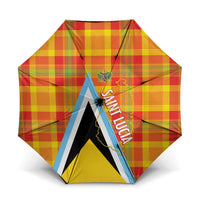 Saint Lucia Creole Day Umbrella Bon Fete Jounen Kweyol Madras Pattern - Wonder Print Shop