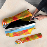 Saint Lucia Creole Day Umbrella Bon Fete Jounen Kweyol Madras Pattern - Wonder Print Shop