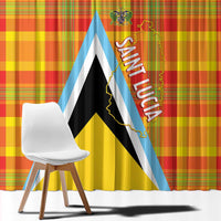 Saint Lucia Creole Day Window Curtain Bon Fete Jounen Kweyol Madras Pattern - Wonder Print Shop