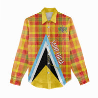 Saint Lucia Creole Day Women Casual Shirt Bon Fete Jounen Kweyol Madras Pattern - Wonder Print Shop