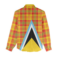 Saint Lucia Creole Day Women Casual Shirt Bon Fete Jounen Kweyol Madras Pattern - Wonder Print Shop