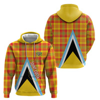 Saint Lucia Creole Day Zip Hoodie Bon Fete Jounen Kweyol Madras Pattern - Wonder Print Shop