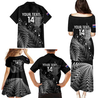 Custom New Zealand Silver Fern Rugby Family Matching Puletasi Dress and Hawaiian Shirt All Black Go Champions 2023 With Trophy Proud - Wonder Print Shop