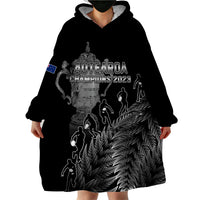 Custom New Zealand Silver Fern Rugby Wearable Blanket Hoodie All Black Go Champions 2023 With Trophy Proud - Wonder Print Shop
