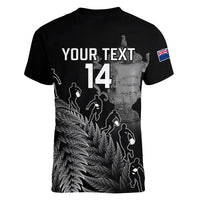 Custom New Zealand Silver Fern Rugby Women V Neck T Shirt All Black Go Champions 2023 With Trophy Proud - Wonder Print Shop