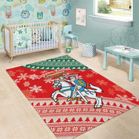 Lietuva Christmas Area Rug Linksmu Kaledu - Lithuania Coat Of Arms - Wonder Print Shop