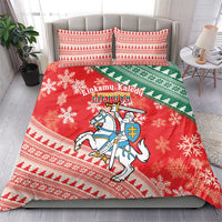 Lietuva Christmas Bedding Set Linksmu Kaledu - Lithuania Coat Of Arms - Wonder Print Shop