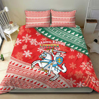 Lietuva Christmas Bedding Set Linksmu Kaledu - Lithuania Coat Of Arms - Wonder Print Shop