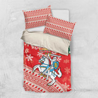 Lietuva Christmas Bedding Set Linksmu Kaledu - Lithuania Coat Of Arms - Wonder Print Shop