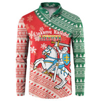 Lietuva Christmas Button Sweatshirt Linksmu Kaledu - Lithuania Coat Of Arms - Wonder Print Shop
