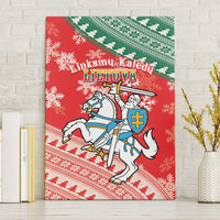 Lietuva Christmas Canvas Wall Art Linksmu Kaledu - Lithuania Coat Of Arms - Wonder Print Shop