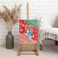 Lietuva Christmas Canvas Wall Art Linksmu Kaledu - Lithuania Coat Of Arms - Wonder Print Shop