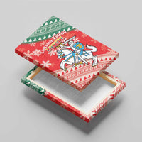 Lietuva Christmas Canvas Wall Art Linksmu Kaledu - Lithuania Coat Of Arms - Wonder Print Shop