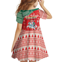 Lietuva Christmas Family Matching Mermaid Dress and Hawaiian Shirt Linksmu Kaledu - Lithuania Coat Of Arms - Wonder Print Shop