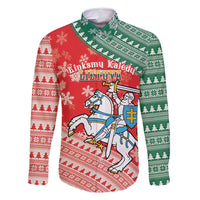 Lietuva Christmas Family Matching Mermaid Dress and Hawaiian Shirt Linksmu Kaledu - Lithuania Coat Of Arms - Wonder Print Shop