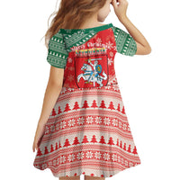 Lietuva Christmas Family Matching Off Shoulder Maxi Dress and Hawaiian Shirt Linksmu Kaledu - Lithuania Coat Of Arms - Wonder Print Shop