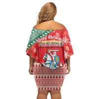 Lietuva Christmas Family Matching Off Shoulder Short Dress and Hawaiian Shirt Linksmu Kaledu - Lithuania Coat Of Arms - Wonder Print Shop