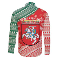 Lietuva Christmas Family Matching Tank Maxi Dress and Hawaiian Shirt Linksmu Kaledu - Lithuania Coat Of Arms - Wonder Print Shop