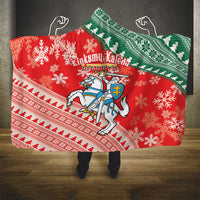 Lietuva Christmas Hooded Blanket Linksmu Kaledu - Lithuania Coat Of Arms