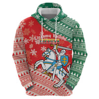 Lietuva Christmas Hoodie Linksmu Kaledu - Lithuania Coat Of Arms - Wonder Print Shop