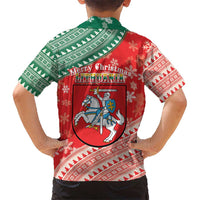 Lietuva Christmas Kid Hawaiian Shirt Linksmu Kaledu - Lithuania Coat Of Arms - Wonder Print Shop