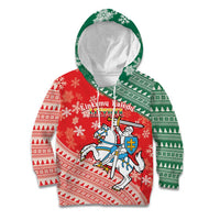 Lietuva Christmas Kid Hoodie Linksmu Kaledu - Lithuania Coat Of Arms - Wonder Print Shop