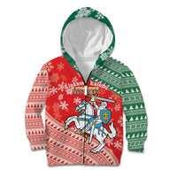 Lietuva Christmas Kid Hoodie Linksmu Kaledu - Lithuania Coat Of Arms - Wonder Print Shop