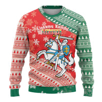 Lietuva Christmas Ugly Christmas Sweater Linksmu Kaledu - Lithuania Coat Of Arms - Wonder Print Shop