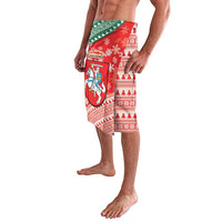 Lietuva Christmas Lavalava Linksmu Kaledu - Lithuania Coat Of Arms - Wonder Print Shop