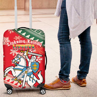 Lietuva Christmas Luggage Cover Linksmu Kaledu - Lithuania Coat Of Arms - Wonder Print Shop
