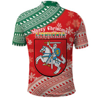 Lietuva Christmas Polo Shirt Linksmu Kaledu - Lithuania Coat Of Arms - Wonder Print Shop