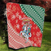 Lietuva Christmas Quilt Linksmu Kaledu - Lithuania Coat Of Arms - Wonder Print Shop