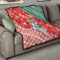 Lietuva Christmas Quilt Linksmu Kaledu - Lithuania Coat Of Arms - Wonder Print Shop