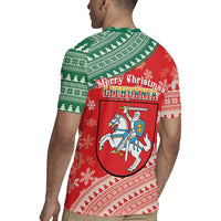 Lietuva Christmas Rugby Jersey Linksmu Kaledu - Lithuania Coat Of Arms - Wonder Print Shop