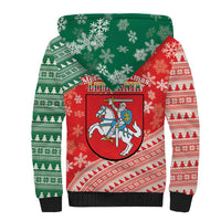 Lietuva Christmas Sherpa Hoodie Linksmu Kaledu - Lithuania Coat Of Arms - Wonder Print Shop