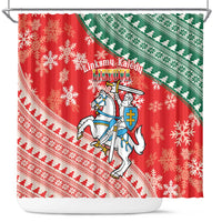 Lietuva Christmas Shower Curtain Linksmu Kaledu - Lithuania Coat Of Arms
